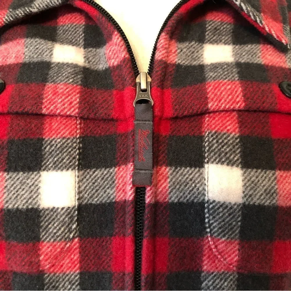 WOOLRICH Plaid Multi Color Thick‎ Zip Up Jacket With Pockets Size Medium